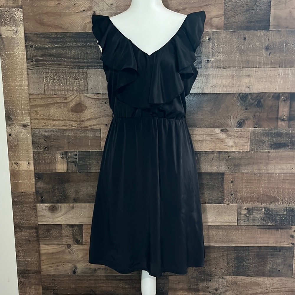 H&M Black Ruffle Dress Size 8